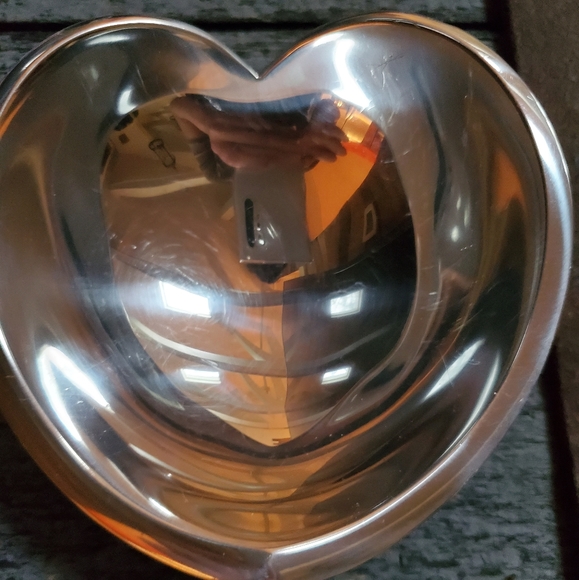 Silver Nambe Heart Bowl - Picture 3 of 4